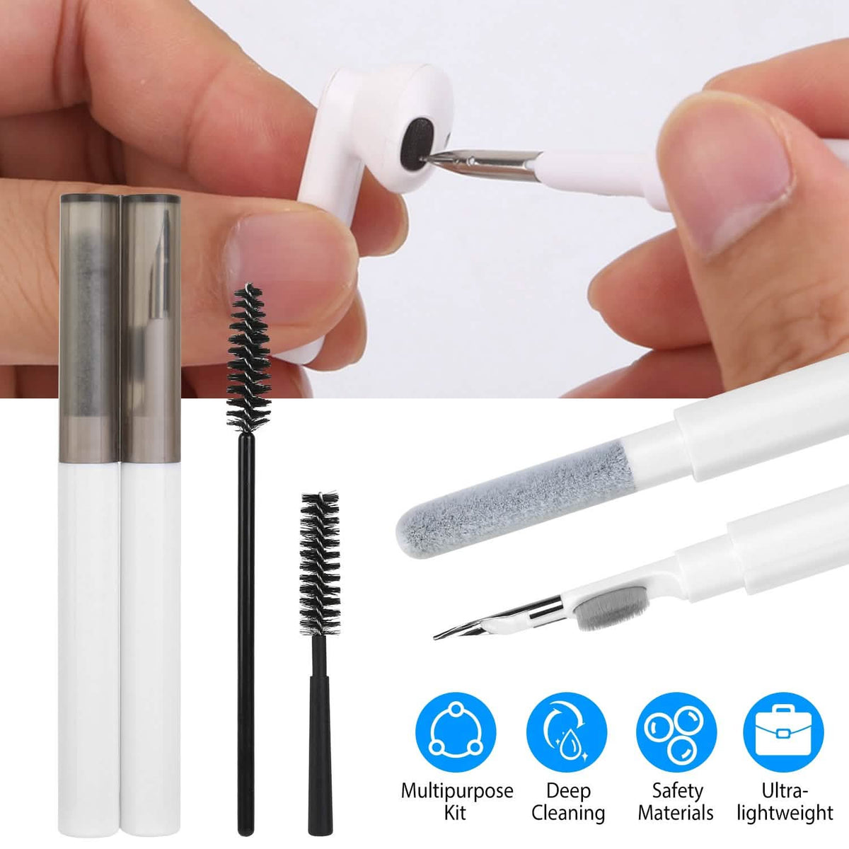 Cleaning Kit For Airpods, Charging Case, Camera, Phone Cleaner Pen Long and Short Fluff Brush - A-1 Thread Vault