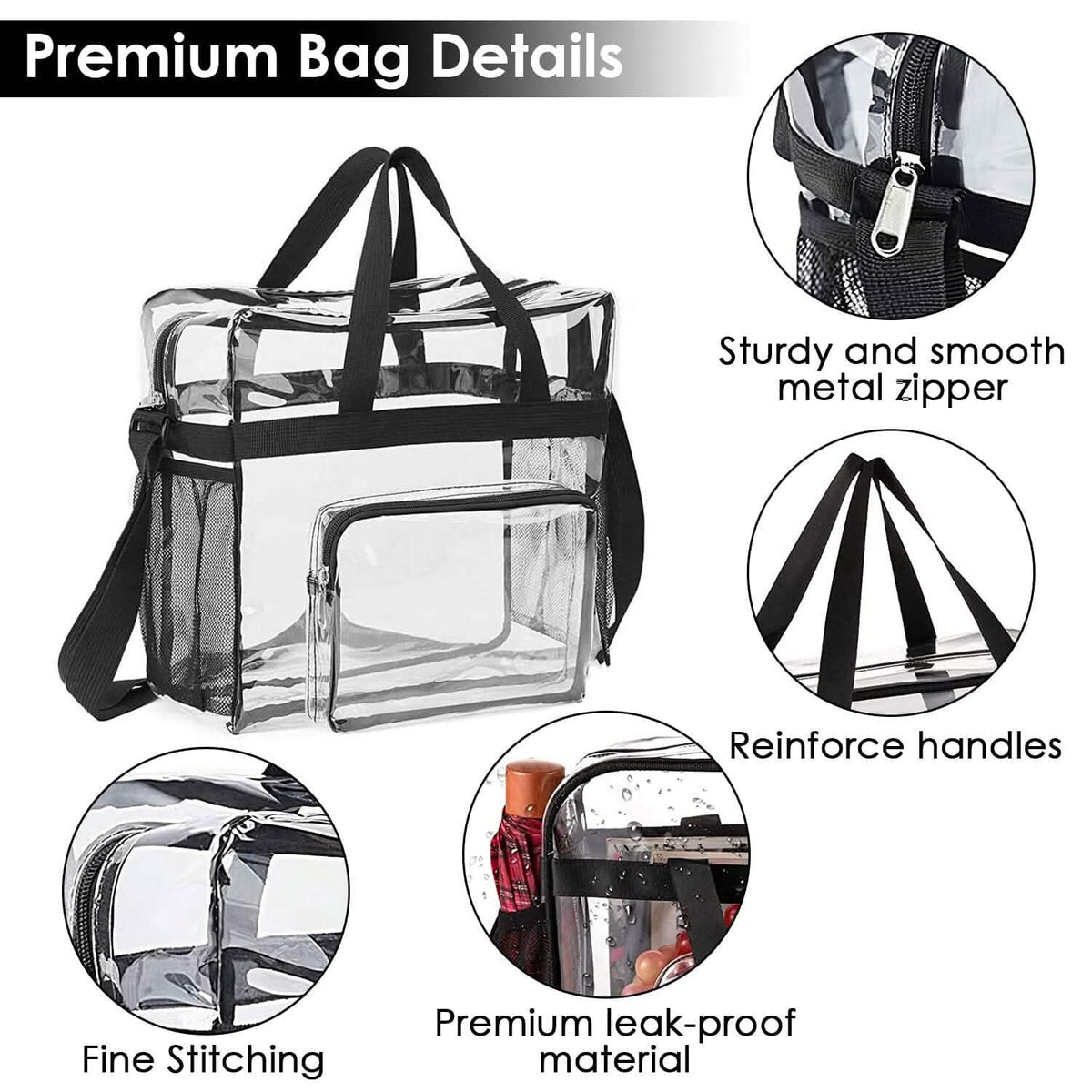 Clear Transparent Shoulder Bag Stadium Approved - A-1 Thread Vault
