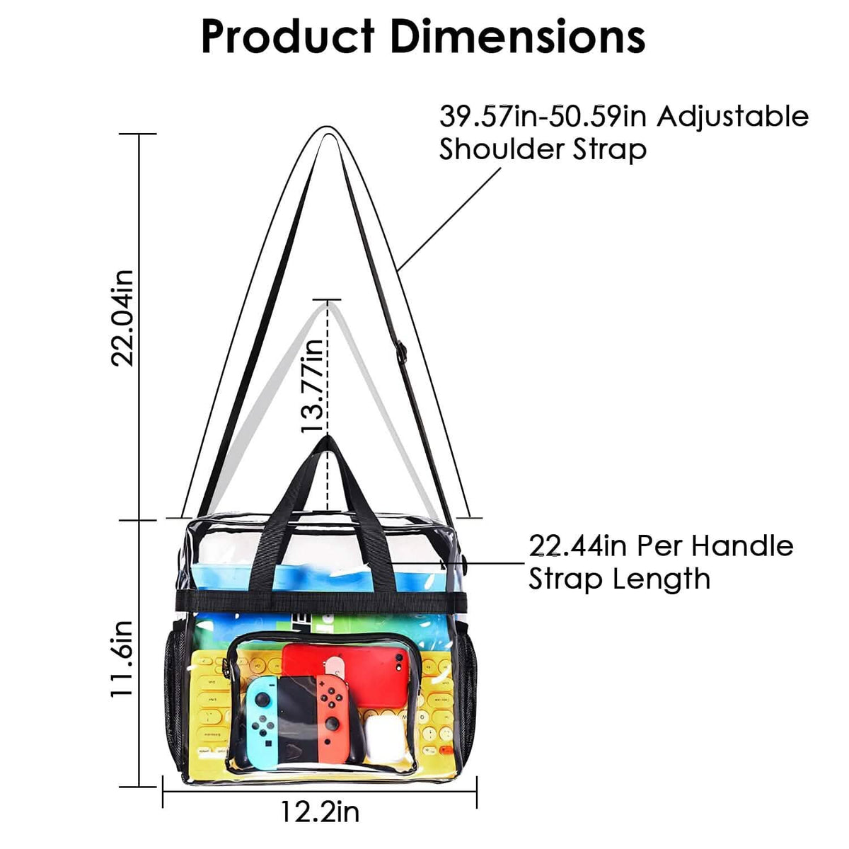 Clear Transparent Shoulder Bag Stadium Approved - A-1 Thread Vault