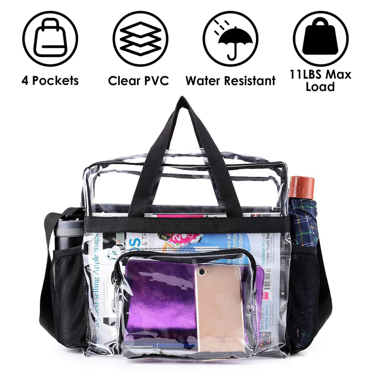 Clear Transparent Shoulder Bag Stadium Approved - A-1 Thread Vault