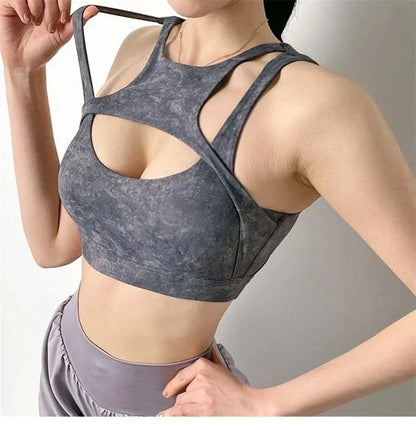 Cloud Hide Super Sexy Women Sports Bra Fitness Yoga Crop Tank Top Underwear Athletic Vest Shockproof Shirt Running Sportswear - A-1 Thread Vault