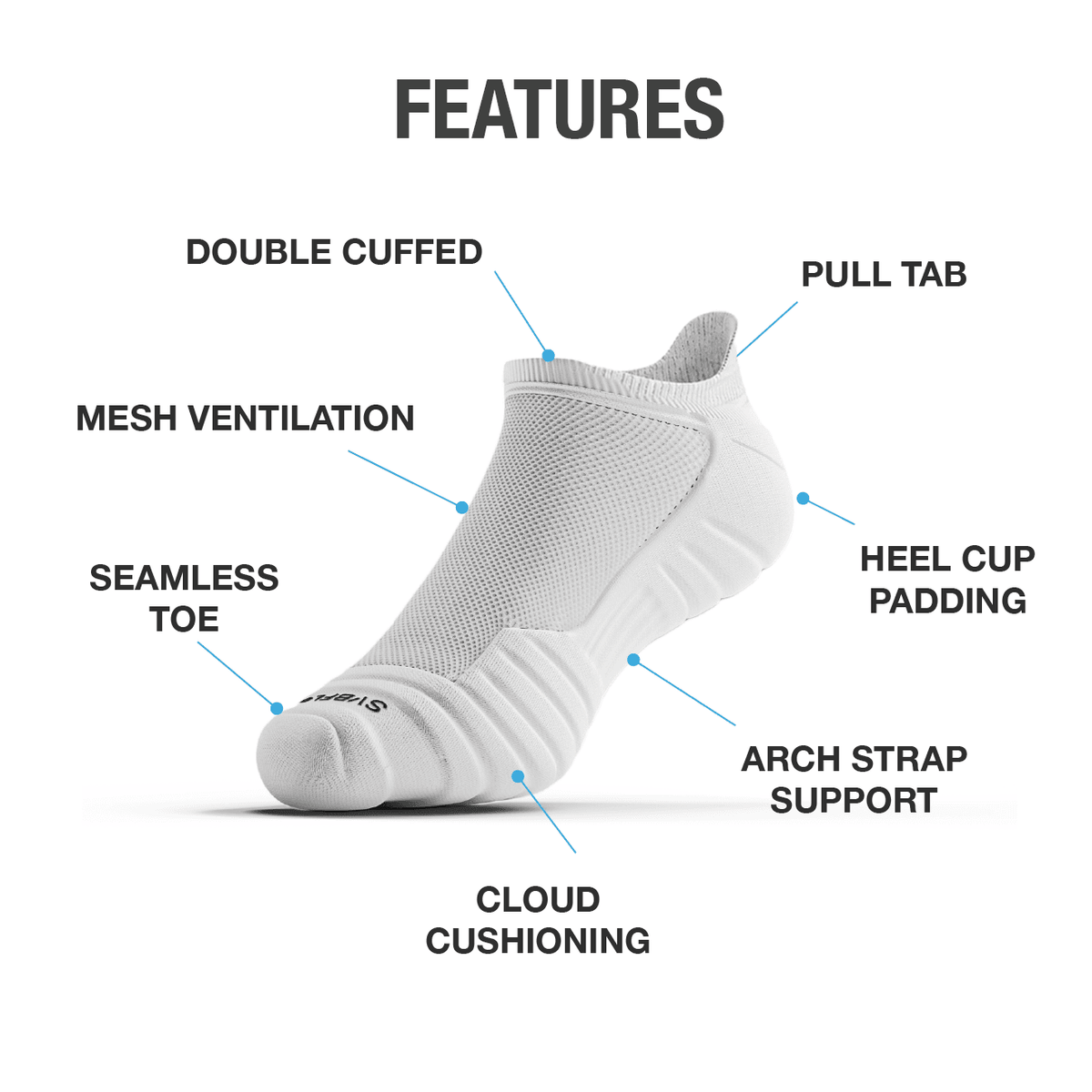 CloudFusion™ Athletic Cushioned Low Socks - A-1 Thread Vault