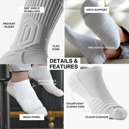 CloudFusion™ Athletic Cushioned Low Socks - A-1 Thread Vault