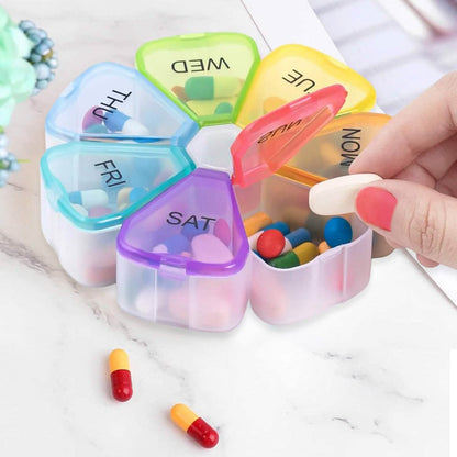 Colorful 7 Day Pills And Vitamins Organizer With Large Compartments - A-1 Thread Vault
