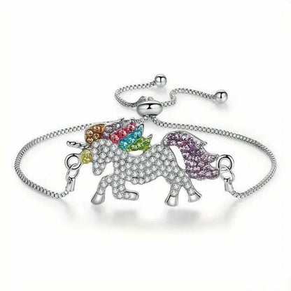 Colorful Cartoon-Themed Unicorn Earrings, Necklace, Ring & Bracelet Jewelry Set - A-1 Thread Vault
