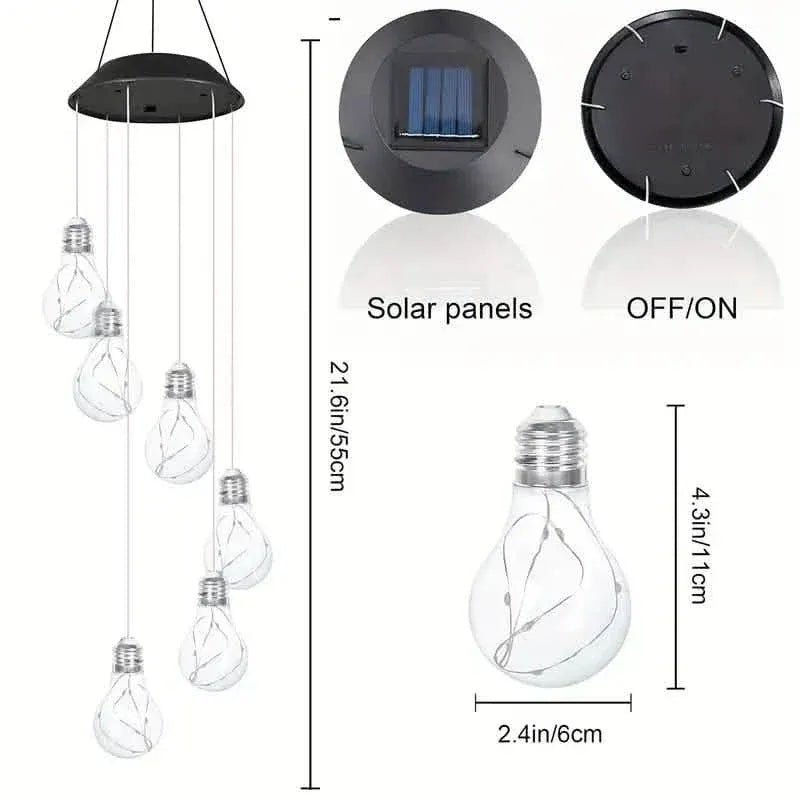 Colorful Lights Solar Wind Chimes for Outside - A-1 Thread Vault