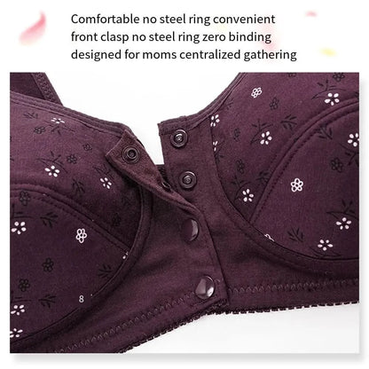 Comfortable Daisy Bras for Older Women Breathable Convenient Front Close Button Cotton Bras No Underwire Plus Size - A-1 Thread Vault