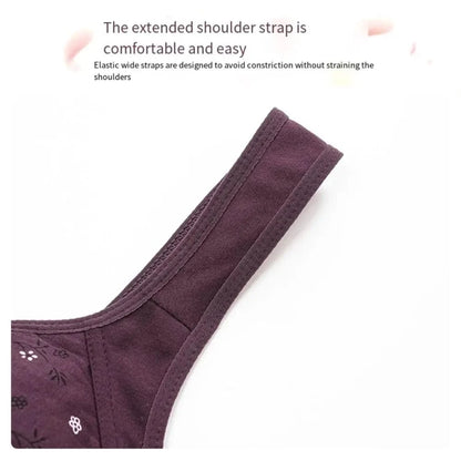 Comfortable Daisy Bras for Older Women Breathable Convenient Front Close Button Cotton Bras No Underwire Plus Size - A-1 Thread Vault