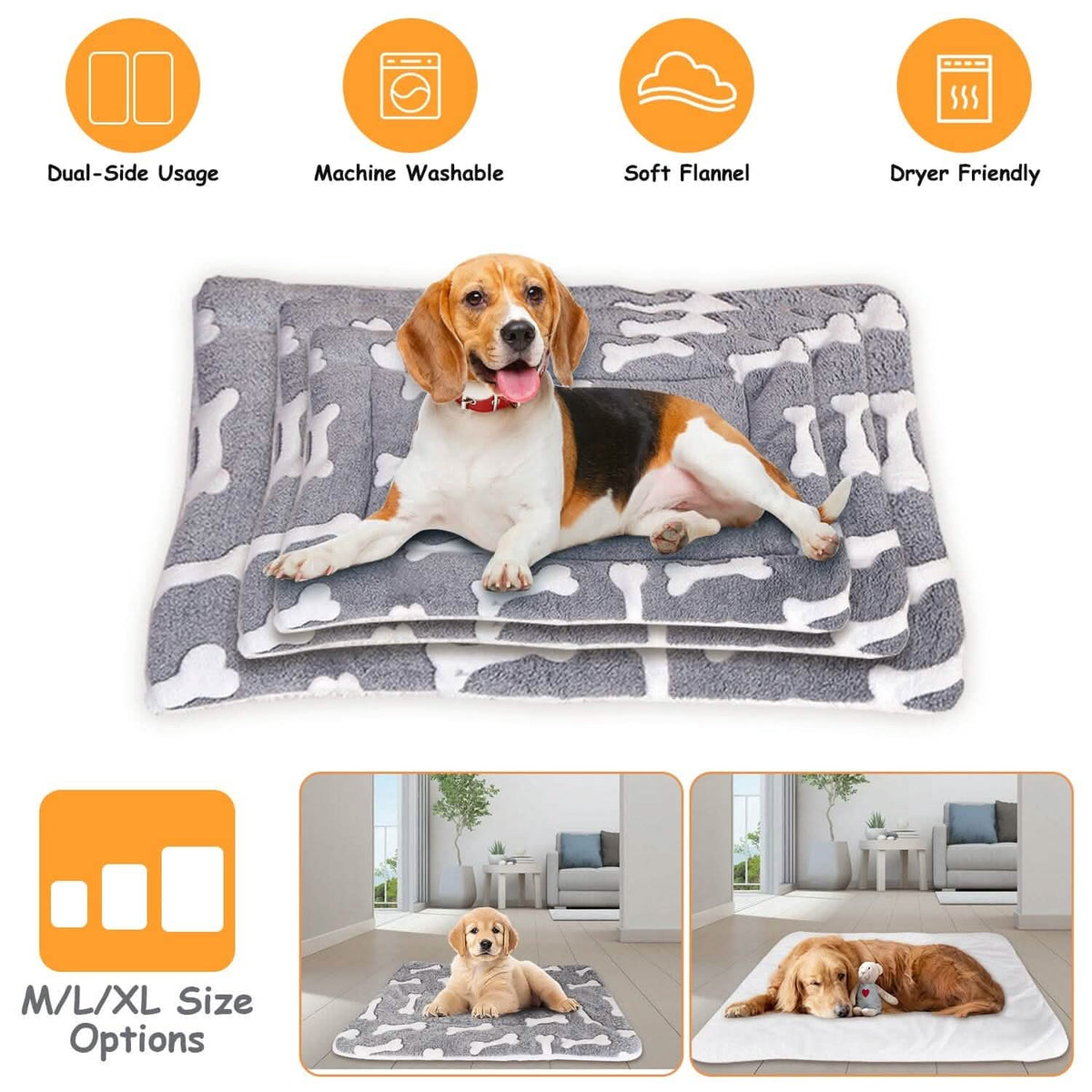 Comfortable Flannel Dog Bed Mat - A-1 Thread Vault