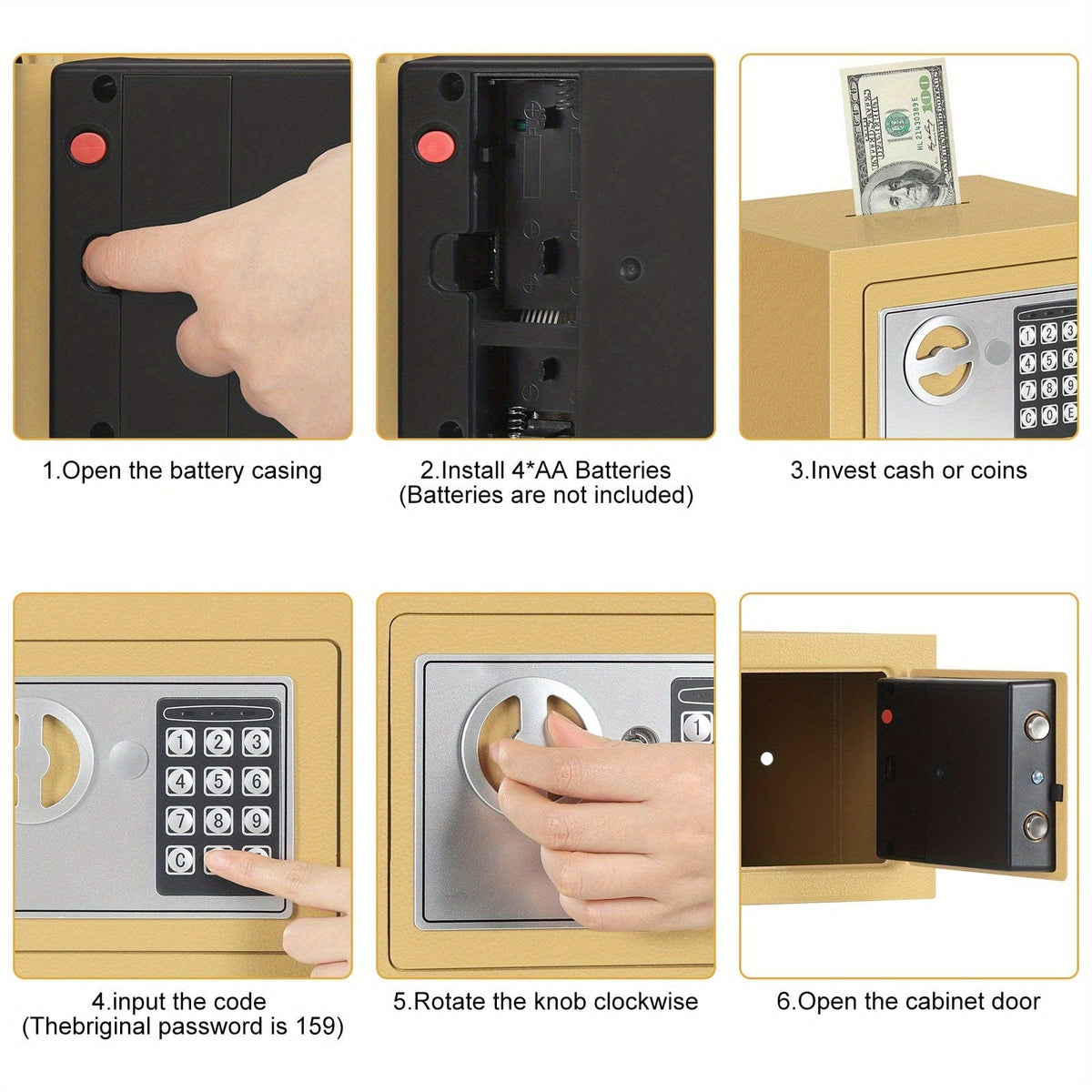 Compact Digital Safe Box – Keypad & Key Access - A-1 Thread Vault
