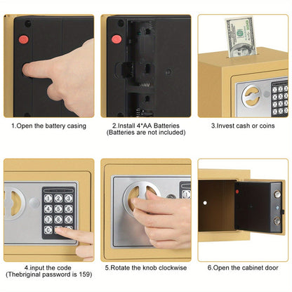 Compact Digital Safe Box – Keypad & Key Access - A-1 Thread Vault