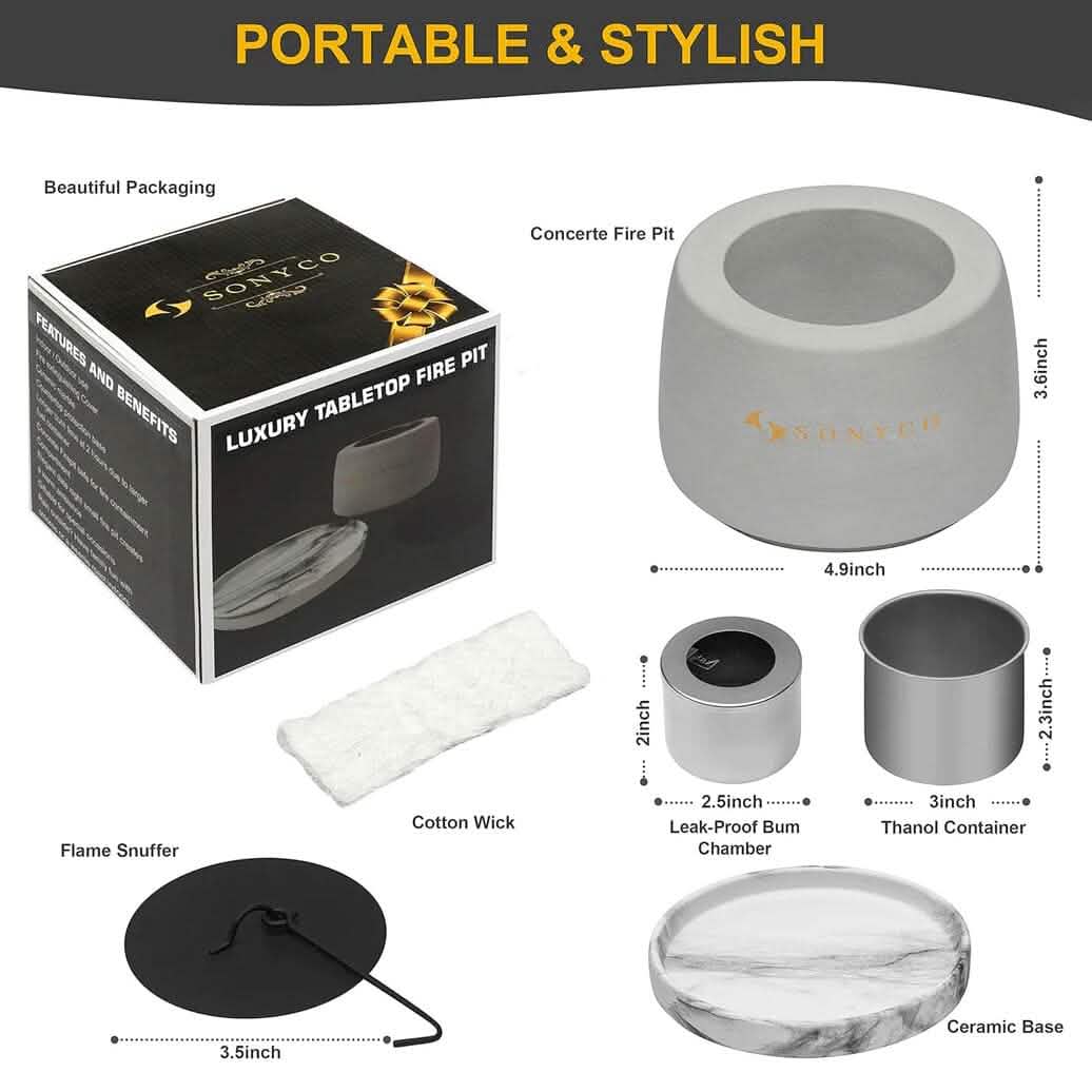 Concrete Tabletop Fire Pit - A-1 Thread Vault
