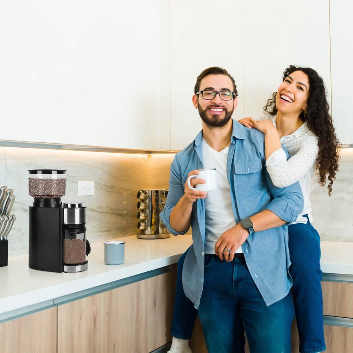 Conical Bur Coffee Bean Electric Grinder with 25 Grind Settings - A-1 Thread Vault