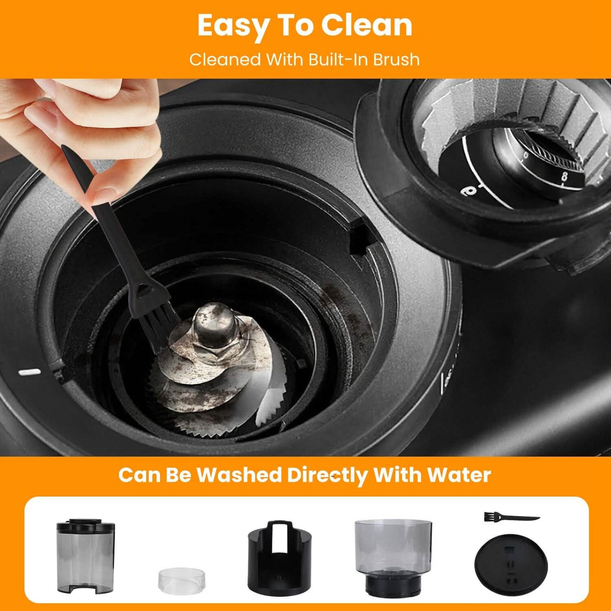 Conical Bur Coffee Bean Electric Grinder with 25 Grind Settings - A-1 Thread Vault