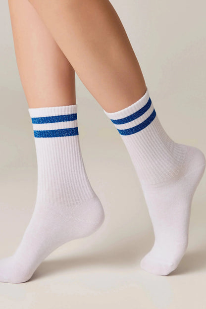 Conte Cotton Long Socks Active 157 - Lurex Stripes - A-1 Thread Vault