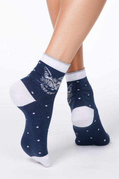 Conte Elegant Cotton Socks (2 pairs) - Lady Cat - A-1 Thread Vault