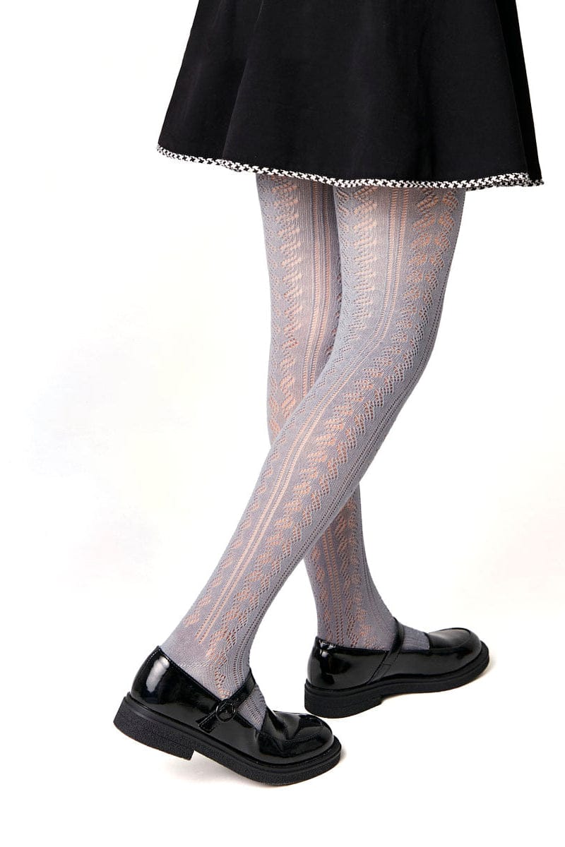 Conte-Kids Cotton Tights Miss 617 - Lace Pattern - A-1 Thread Vault