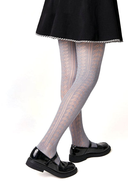Conte-Kids Cotton Tights Miss 617 - Lace Pattern - A-1 Thread Vault