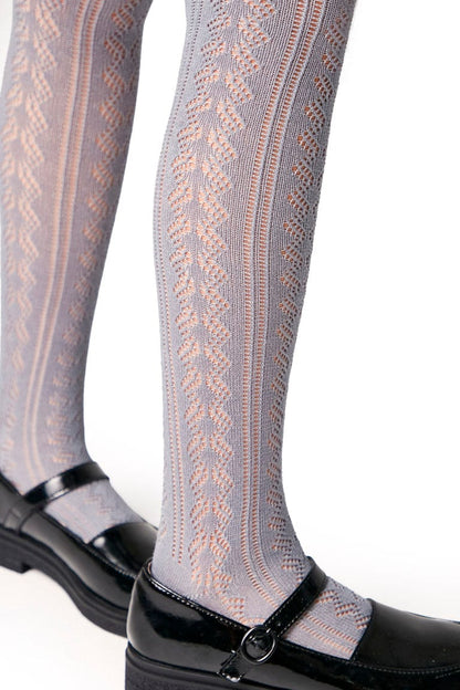 Conte-Kids Cotton Tights Miss 617 - Lace Pattern - A-1 Thread Vault