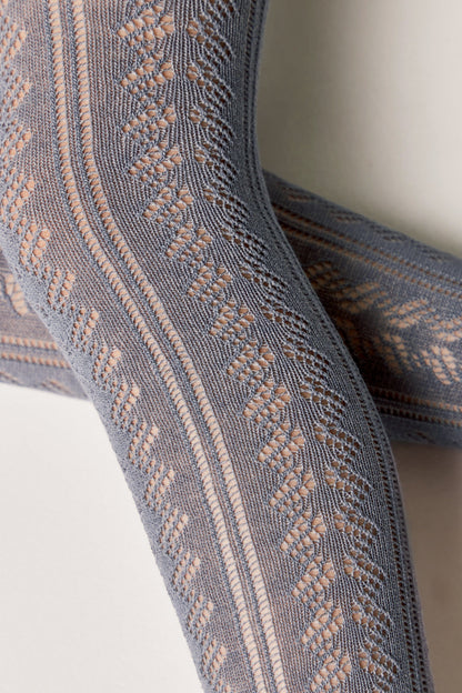 Conte-Kids Cotton Tights Miss 617 - Lace Pattern - A-1 Thread Vault