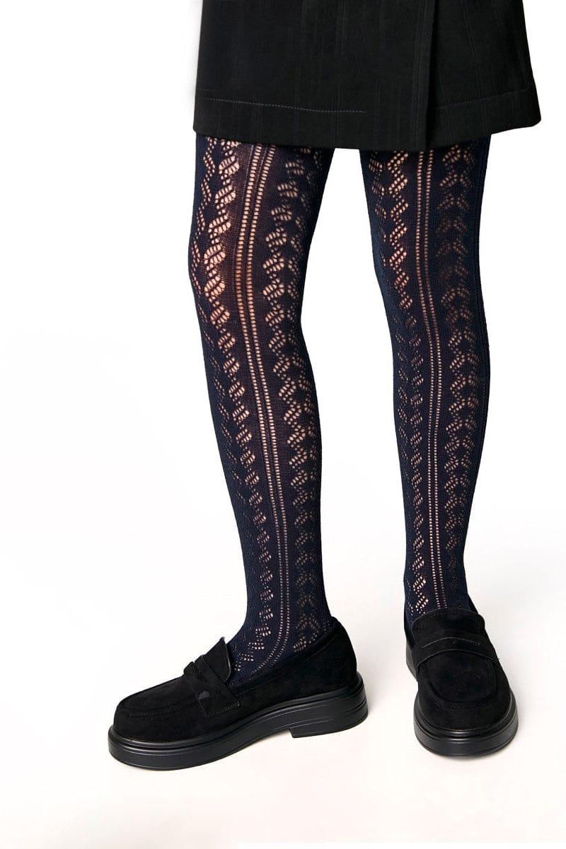 Conte-Kids Cotton Tights Miss 617 - Lace Pattern - A-1 Thread Vault