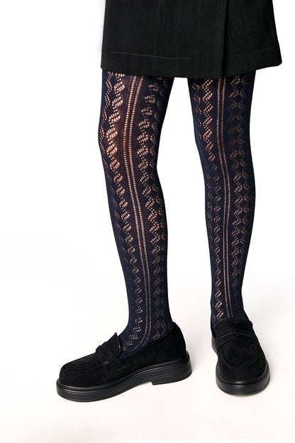 Conte-Kids Cotton Tights Miss 617 - Lace Pattern - A-1 Thread Vault