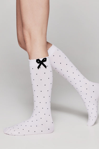 Conte Knee-Highs for girls Evie 50 Den - Decorative Bow - A-1 Thread Vault