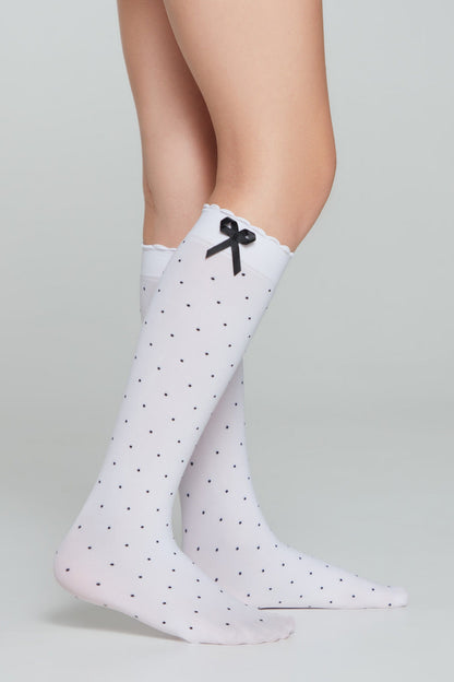 Conte Knee-Highs for girls Evie 50 Den - Decorative Bow - A-1 Thread Vault