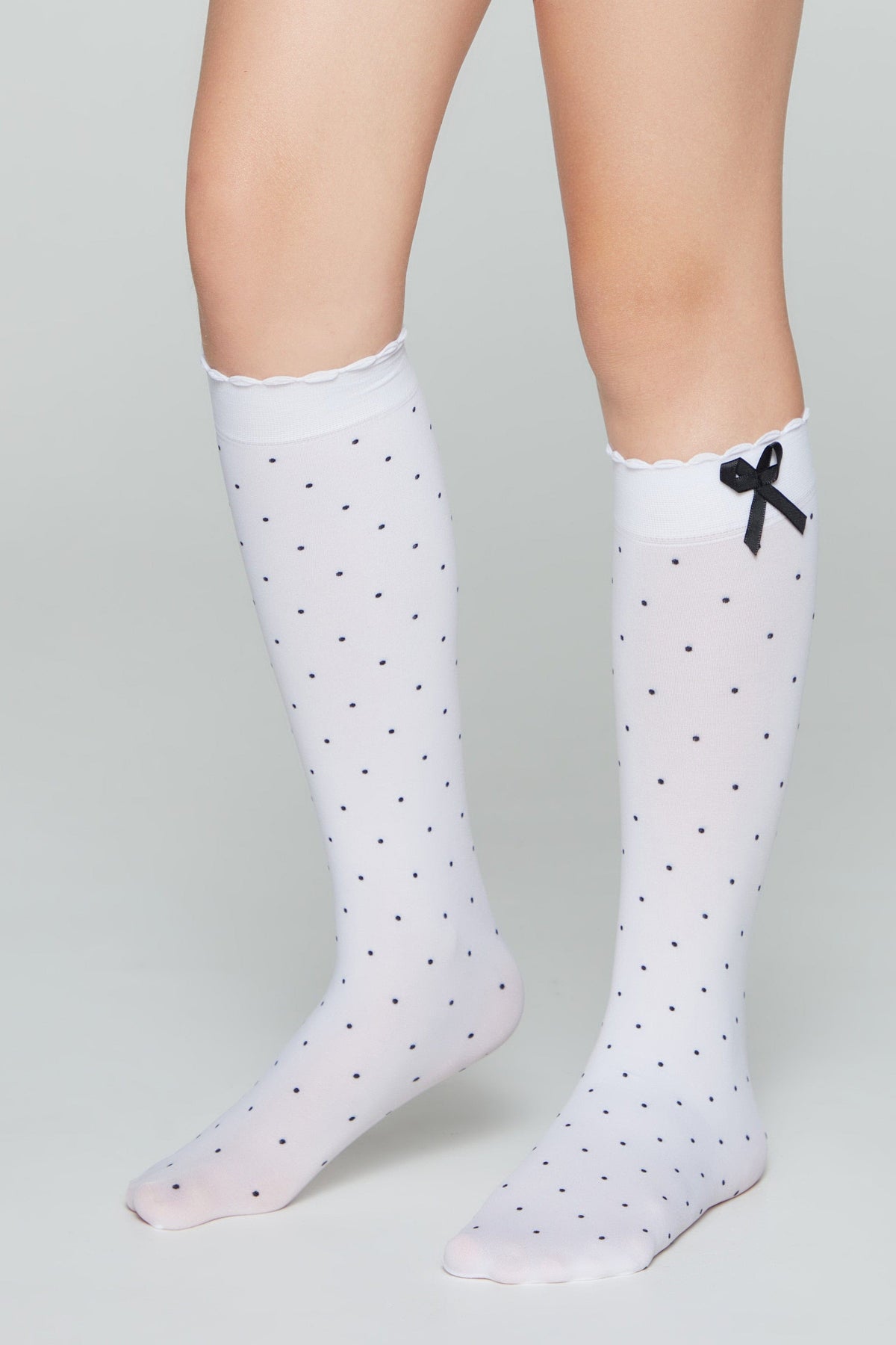 Conte Knee-Highs for girls Evie 50 Den - Decorative Bow - A-1 Thread Vault