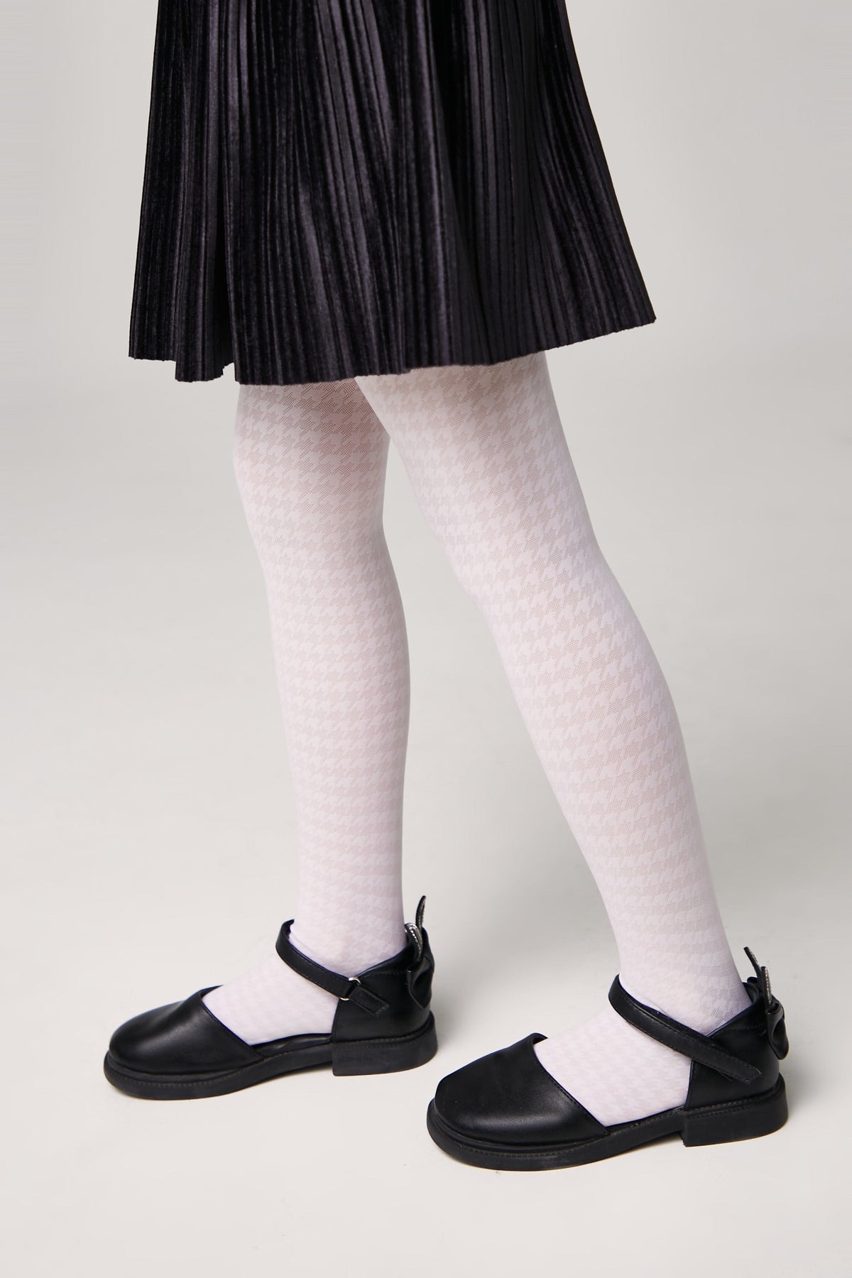 Conte Tights for girls Chanel 40 Den - Houndstooth Pattern - A-1 Thread Vault
