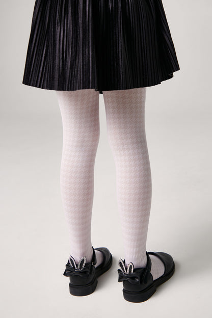 Conte Tights for girls Chanel 40 Den - Houndstooth Pattern - A-1 Thread Vault