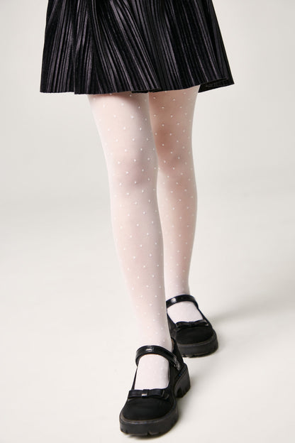 Conte Tights for girls Dotsy 30 Den - Reinforced Panty-Shorts Torso - A-1 Thread Vault