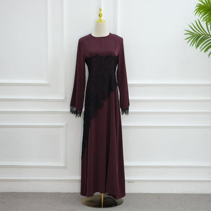 Contrast Lace Waist Panel Maxi Dress(MS409) - A-1 Thread Vault