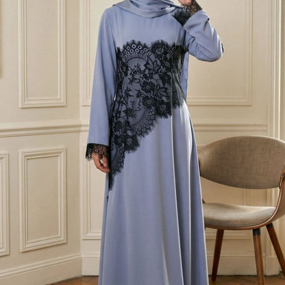 Contrast Lace Waist Panel Maxi Dress(MS409) - A-1 Thread Vault