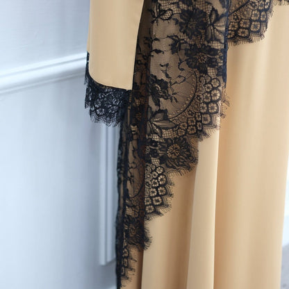 Contrast Lace Waist Panel Maxi Dress(MS409) - A-1 Thread Vault
