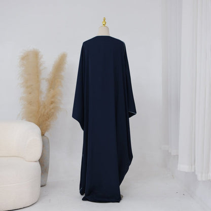 Contrast Piped Batwing Open Abaya(MOA325) - A-1 Thread Vault