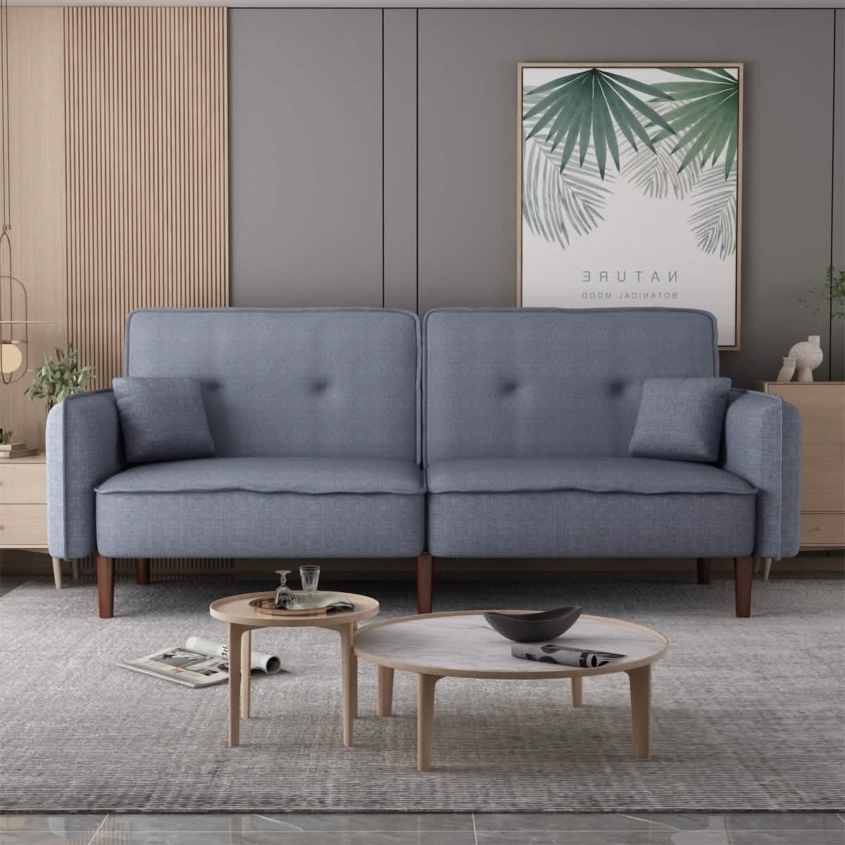 Convertible Futon Sofa Bed with 2 Pillows - A-1 Thread Vault