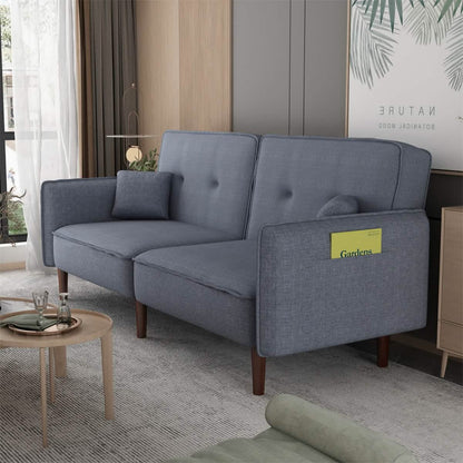 Convertible Futon Sofa Bed with 2 Pillows - A-1 Thread Vault