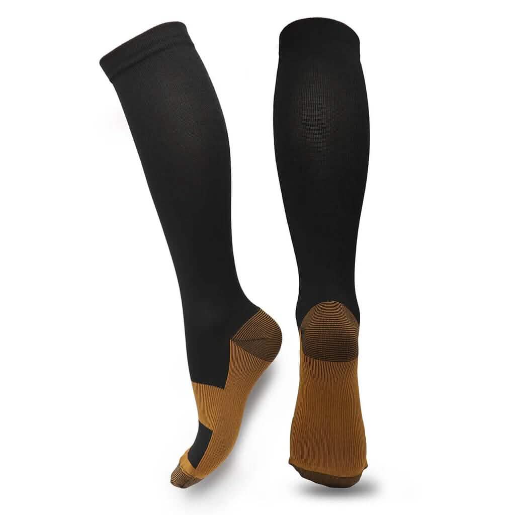 Copper Compression Socks 20-30mmHg Graduated Support L/XL for Men and Women - A-1 Thread Vault