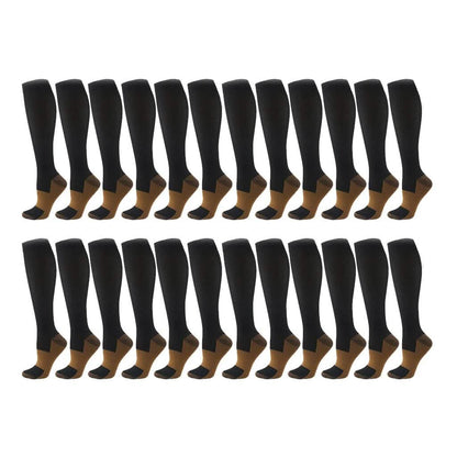 Copper Compression Socks 20-30mmHg Graduated Support L/XL for Men and Women - A-1 Thread Vault
