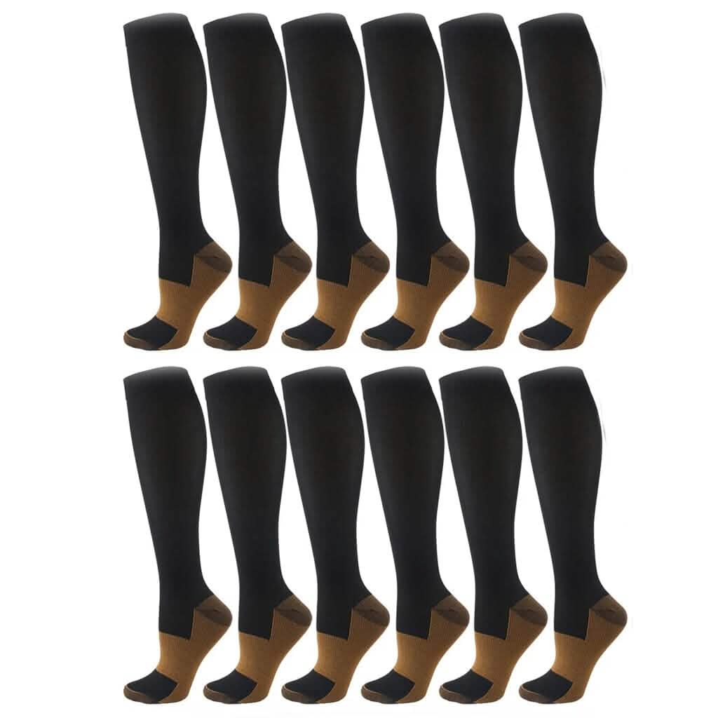 Copper Compression Socks 20-30mmHg Graduated Support L/XL for Men and Women - A-1 Thread Vault