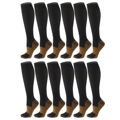 Copper Compression Socks 20-30mmHg Graduated Support L/XL for Men and Women - A-1 Thread Vault