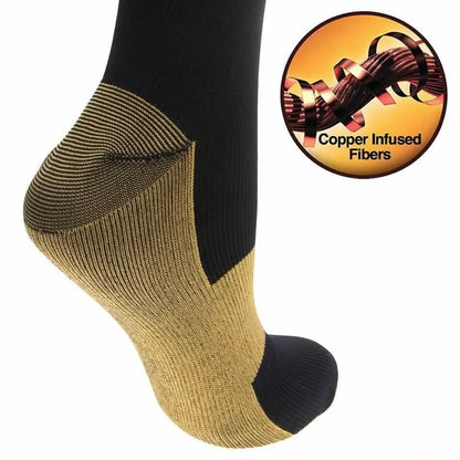Copper Compression Socks 20-30mmHg Graduated Support L/XL for Men and Women - A-1 Thread Vault
