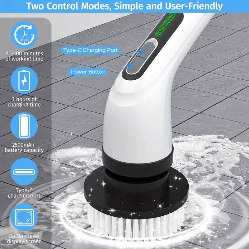 Cordless Electric Dual Adjustable Speed Spin Scrubber - A-1 Thread Vault