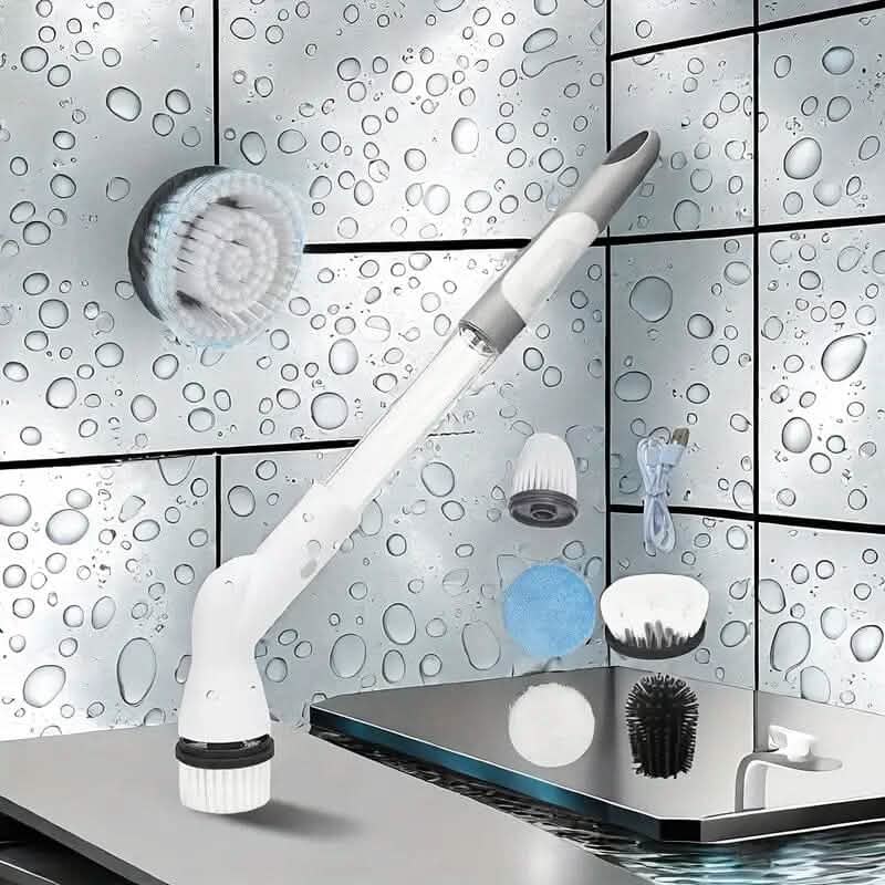 Cordless Electric Spin Scrubber with 6 Brush Heads and Adjustable Long Handle - A-1 Thread Vault