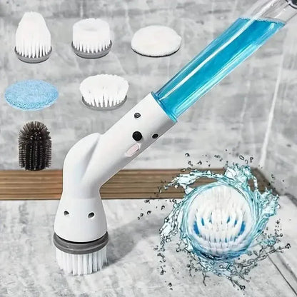 Cordless Electric Spin Scrubber with 6 Brush Heads and Adjustable Long Handle - A-1 Thread Vault