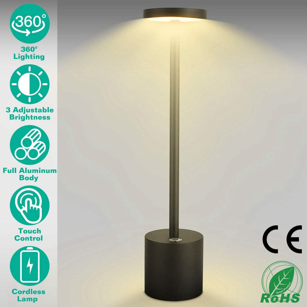 Cordless Portable Rechargeable Table Lamp - A-1 Thread Vault