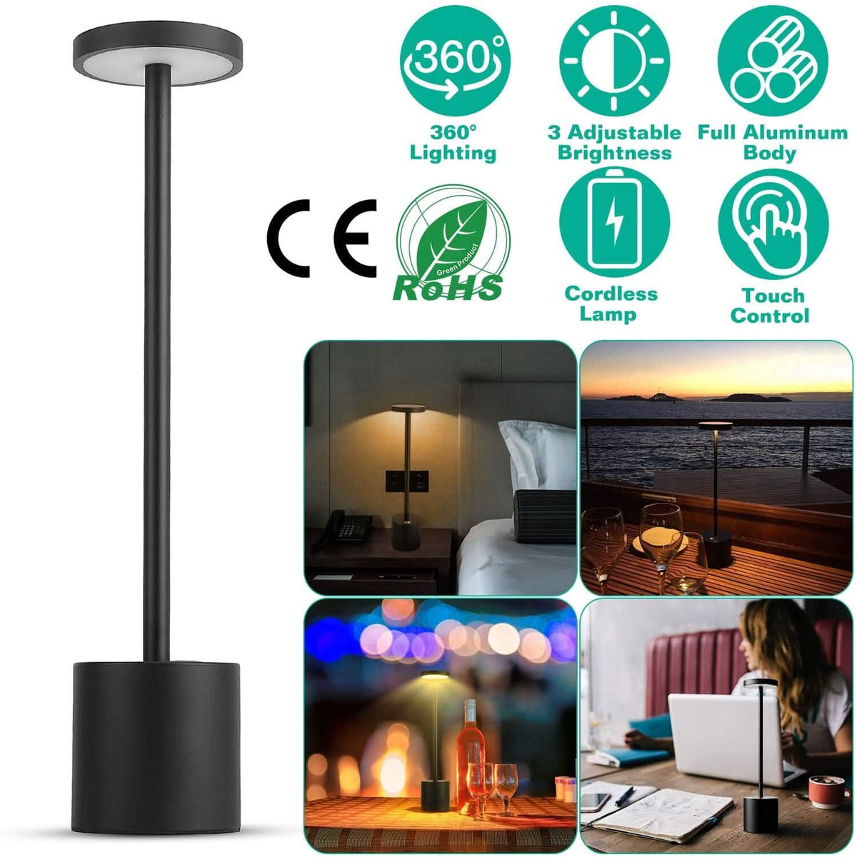 Cordless Portable Rechargeable Table Lamp - A-1 Thread Vault