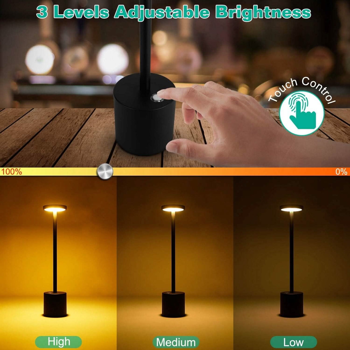 Cordless Portable Rechargeable Table Lamp - A-1 Thread Vault
