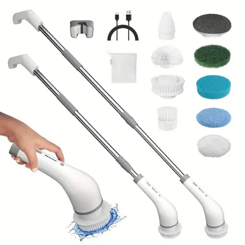 Cordless Power Spinning Cleaner Brush - 8 Replaceable Brush Heads - A-1 Thread Vault